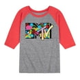 thumbnail image 1 of MTV - Icon Collage Logo - Toddler & Youth Raglan Graphic T-Shirt, 1 of 1