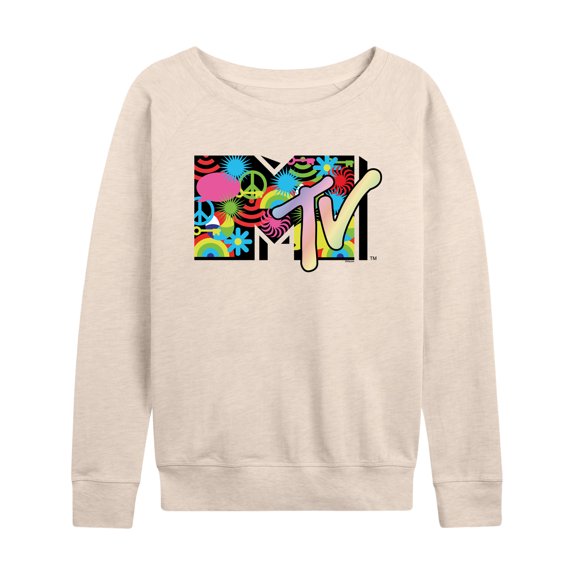 MTV - Icon Collage Logo  - Women's Lightweight French Terry Long Sleeve Shirt