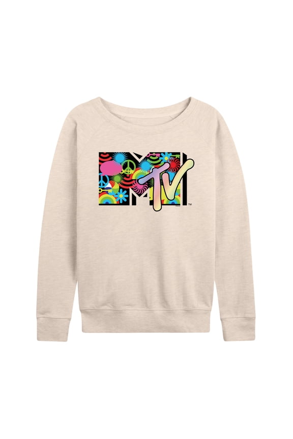 - Icon Collage Logo  - Women's Lightweight French Terry Long Sleeve Shirt