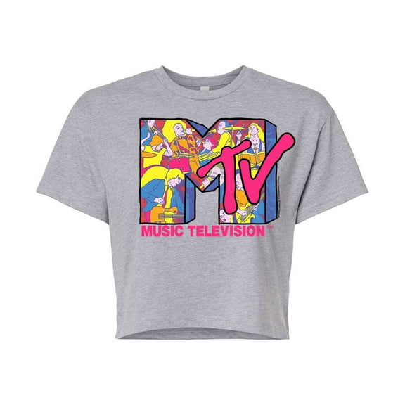 MTV - Illustrated Rock'N'Roll Logo - Juniors Cropped Tee