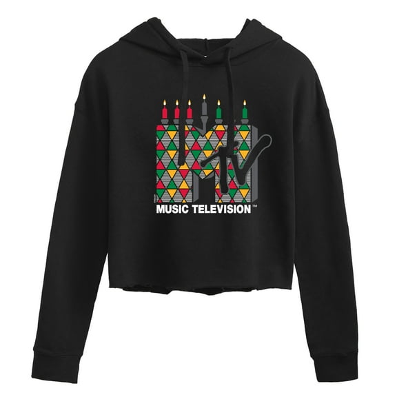 MTV - Kwanzaa  - Juniors Cropped Pullover Hoodie
