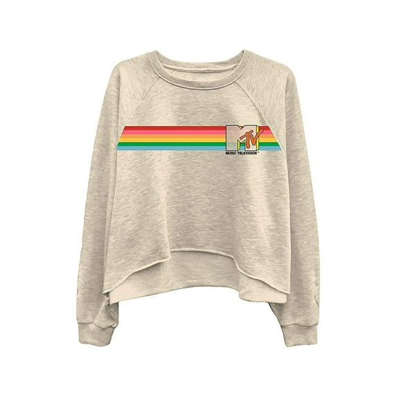 MTV Ladies Long Sleeve Shirt - I Want My Logo Oversized Raglan Fleece