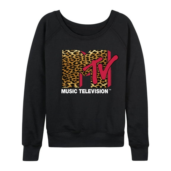 MTV - Leopard MTV Logo - Women's Lightweight French Terry Long Sleeve Shirt