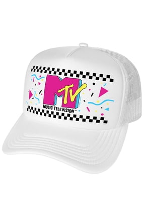 MTV - Logo 80'S Checker Party Foam Snapback Trucker Hat - Unisex for Men and Women