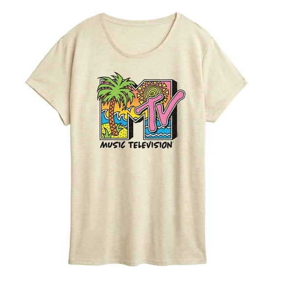MTV - Logo 80S Beach - Women's Short Sleeve Graphic T-Shirt