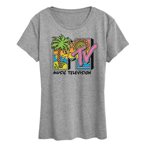 MTV - Logo 80S Beach - Women's Short Sleeve Graphic T-Shirt
