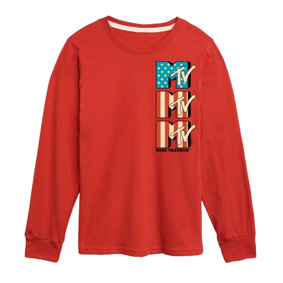 MTV Logo - American Flag - Toddler And Youth Long Sleeve Graphic T-Shirt