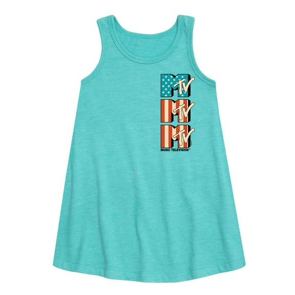 MTV Logo - American Flag - Toddler and Youth Girls A-line Dress