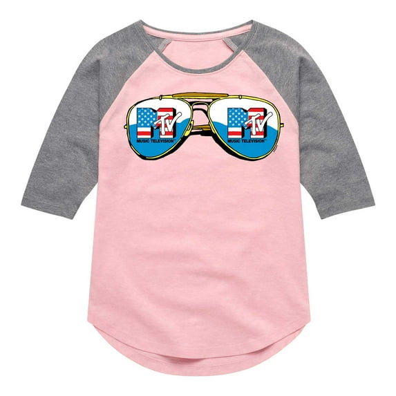 MTV Logo - Americana Aviators - Toddler And Youth Girls Raglan Graphic T-Shirt