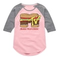 thumbnail image 1 of MTV Logo - Burger Logo - Toddler And Youth Girls Raglan Graphic T-Shirt, 1 of 5