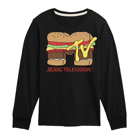 MTV Logo - Burger Logo - Toddler And Youth Long Sleeve Graphic T-Shirt