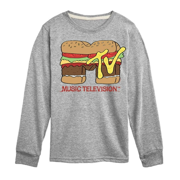 MTV Logo - Burger Logo - Toddler And Youth Long Sleeve Graphic T-Shirt