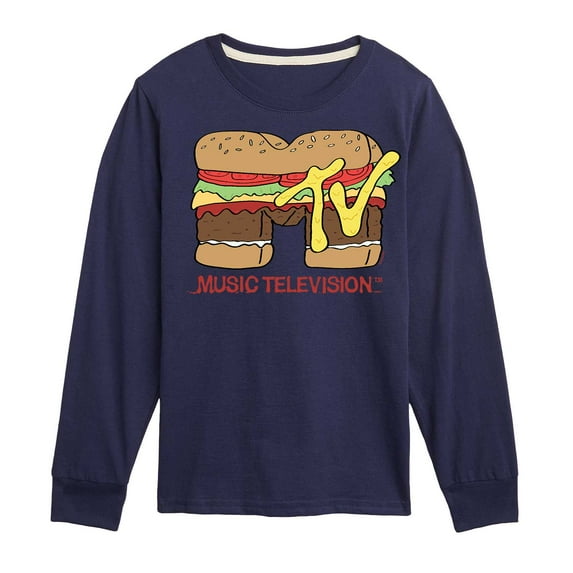 MTV Logo - Burger Logo - Toddler And Youth Long Sleeve Graphic T-Shirt