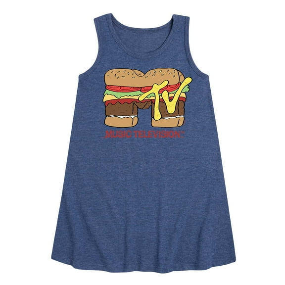 MTV Logo - Burger Logo - Toddler and Youth Girls A-line Dress