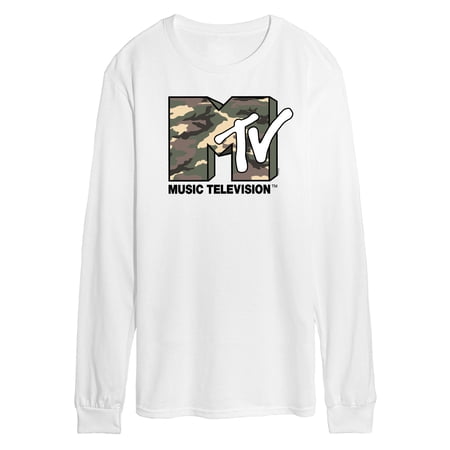 MTV Logo - Camo Logo - Men's Long Sleeve Graphic T-Shirt
