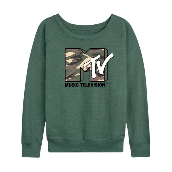 MTV Logo - Camo Logo - Women's French Terry Long Sleeve Pullover