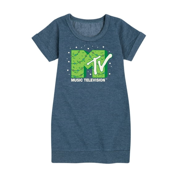 MTV - Logo Christmas Tree - Toddler & Youth Girls Fleece Dress