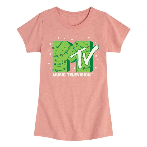 MTV - Logo Christmas Tree - Toddler & Youth Girls Short Sleeve Graphic T-Shirt