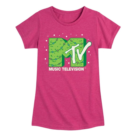 MTV - Logo Christmas Tree - Toddler & Youth Girls Short Sleeve Graphic T-Shirt