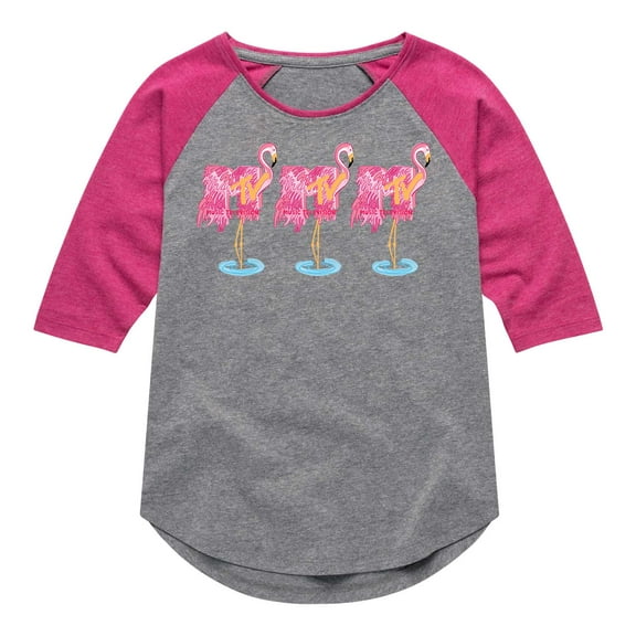 MTV Logo - Flamingos - Toddler And Youth Girls Raglan Graphic T-Shirt