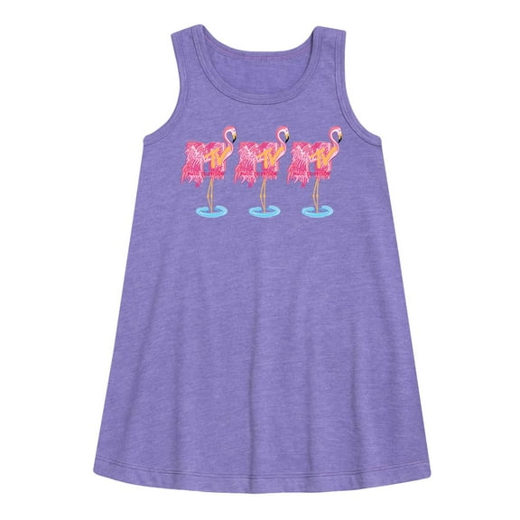 MTV Logo - Flamingos - Toddler and Youth Girls A-line Dress