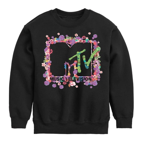 MTV Logo - Floral M - Toddler And Youth Crewneck Fleece Sweatshirt