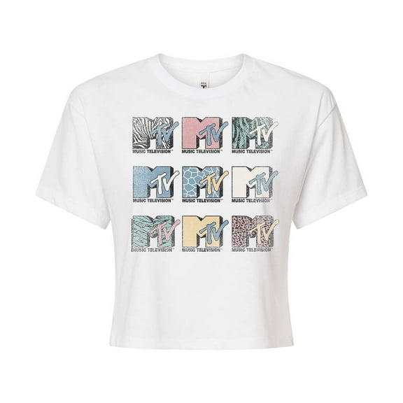 MTV - Logo Grid - Juniors Cropped Tee