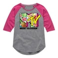 thumbnail image 1 of MTV Logo - Hawaiian Collage - Toddler And Youth Girls Raglan Graphic T-Shirt, 1 of 5