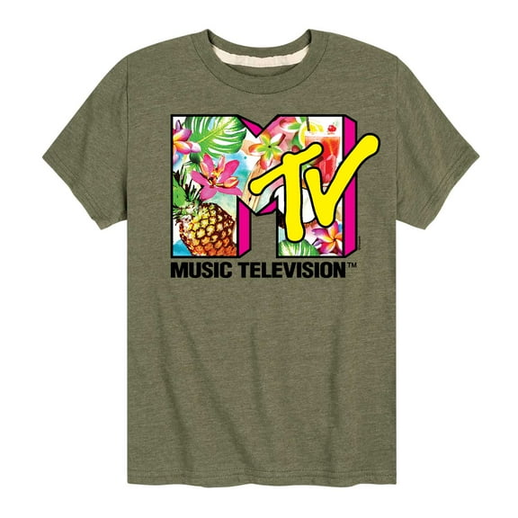 MTV Logo - Hawaiian Collage - Toddler And Youth Short Sleeve Graphic T-Shirt