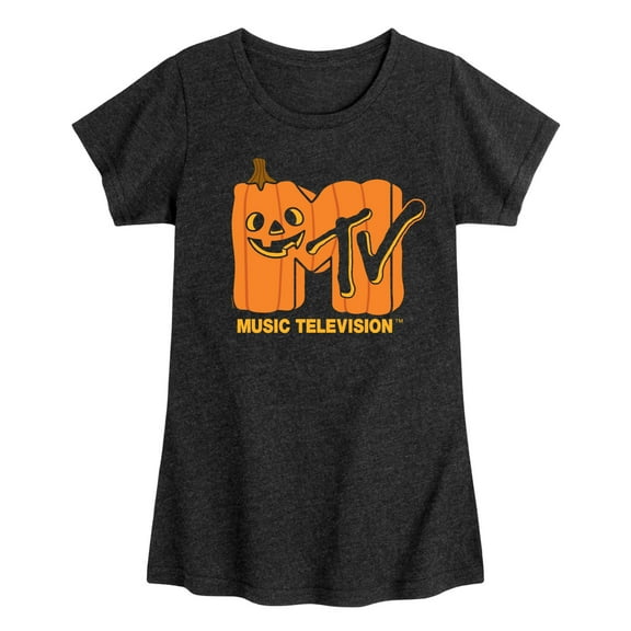 MTV - Logo Jack O Lantern - Toddler & Youth Girls Short Sleeve Graphic T-Shirt