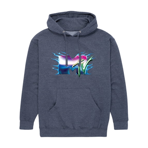 MTV - Logo Liquid Metal - Men's Pullover Hooded Fleece Sweatshirt
