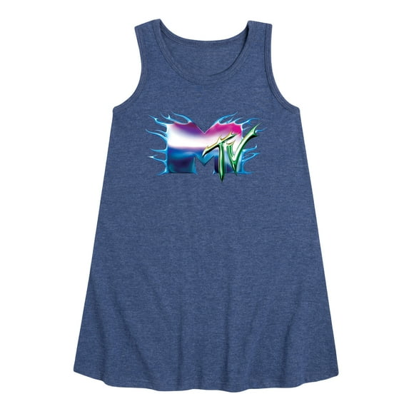 MTV - Logo Liquid Metal - Toddler & Youth Girls A-line Dress
