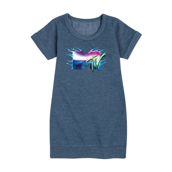MTV - Logo Liquid Metal - Toddler & Youth Girls Fleece Dress
