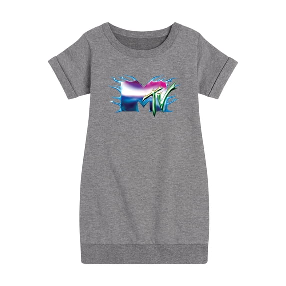 MTV - Logo Liquid Metal - Toddler & Youth Girls Fleece Dress