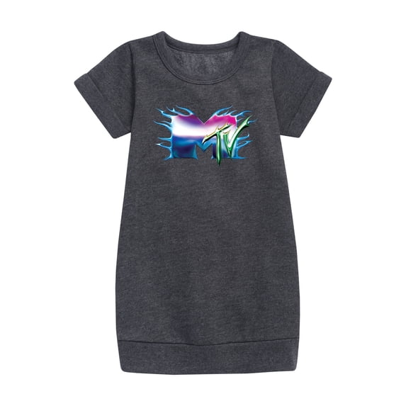 MTV - Logo Liquid Metal - Toddler & Youth Girls Fleece Dress