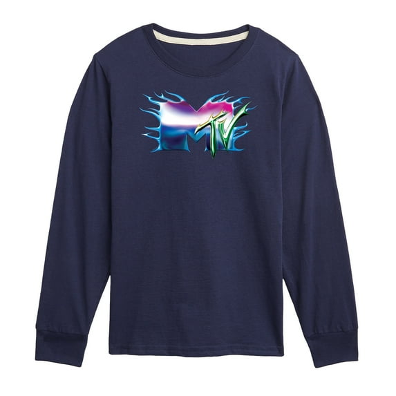 MTV - Logo Liquid Metal - Toddler & Youth Long Sleeve Graphic T-Shirt