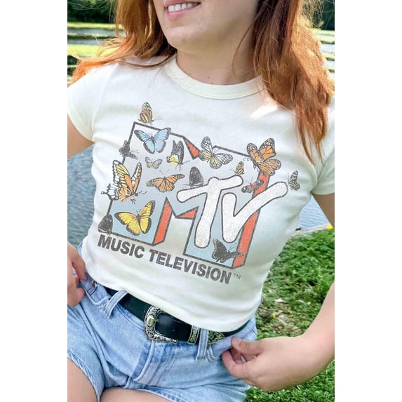 MTV Logo Lots Of Butterflies T-Shirt, Vintage Music Television Tee, MTV Logo Shirt, Retro 80s & 90s MTV Family Matching Tee