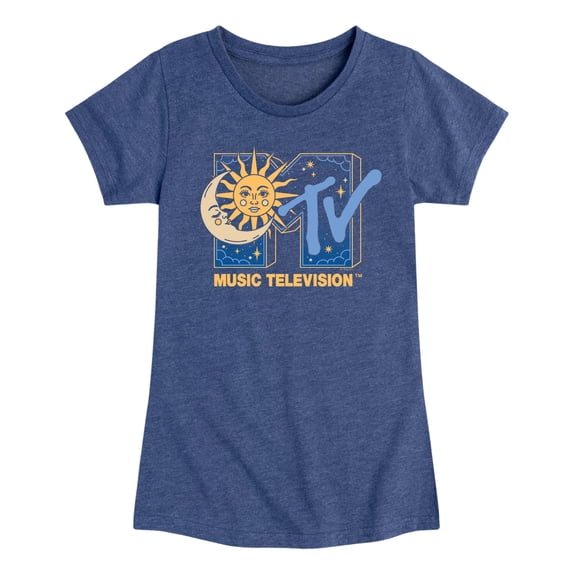 MTV Logo - MTV Celestial - Youth Girls Fitted Short Sleeve T-Shirt