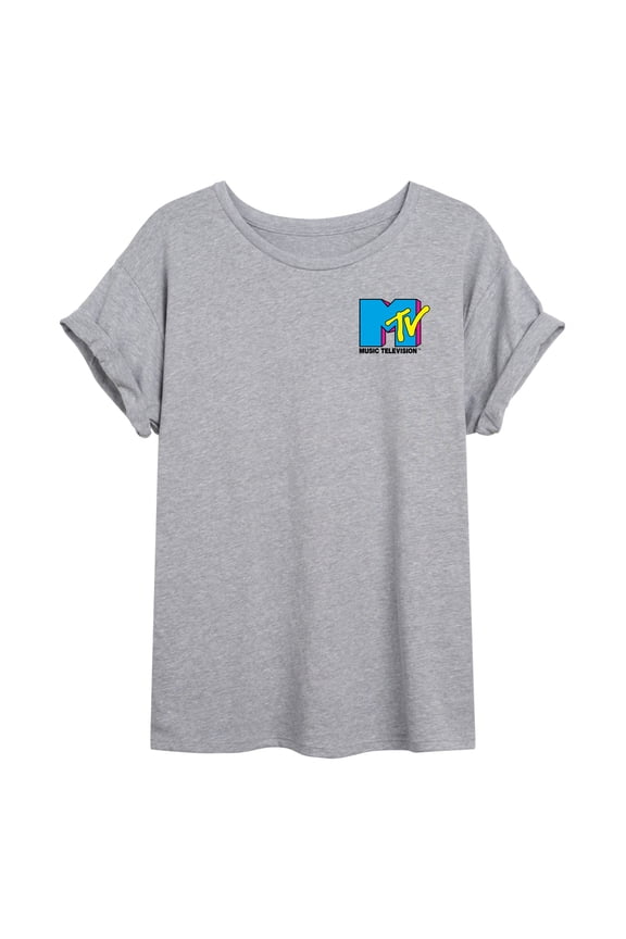 - MTV Logo Grid - Women's Oversized Graphic T-Shirt