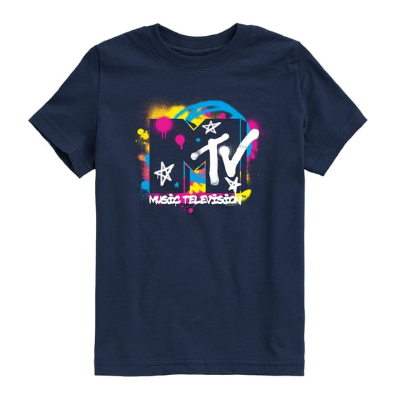 MTV Logo - MTV Logo Spray Paint - Youth Boys Short Sleeve Graphic T-Shirt