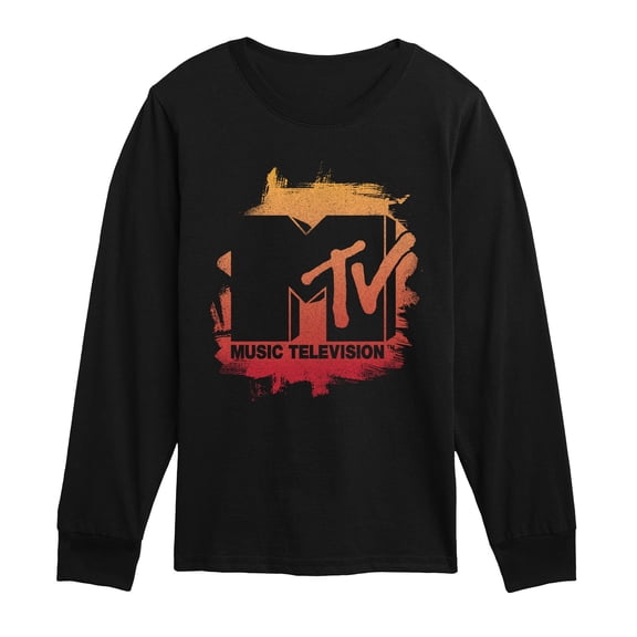MTV Logo - MTV Logo Tonal Washed Oversized - Youth Boys Long Sleeve Graphic T-Shirt