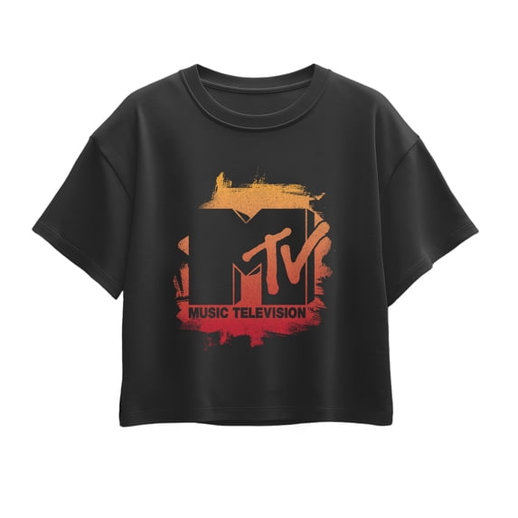 MTV Logo - MTV Logo Tonal Washed Oversized - Youth Girls Boxy T-Shirt