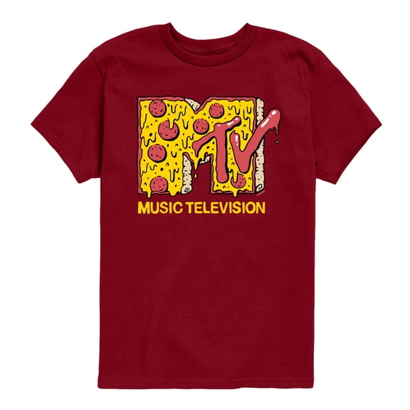 MTV Logo - MTV Pizza - Youth Boys Short Sleeve Graphic T-Shirt