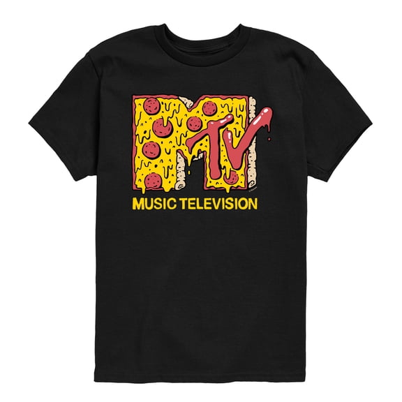 MTV Logo - MTV Pizza - Youth Boys Short Sleeve Graphic T-Shirt