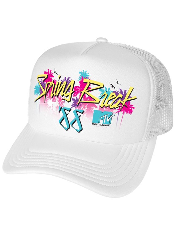 MTV - Logo MTV Spring Break '88 Foam Snapback Trucker Hat - Unisex for Men and Women