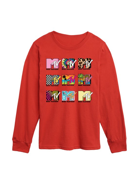 - MTV Top Logo Grid Boys' Long Sleeve Graphic T-Shirt