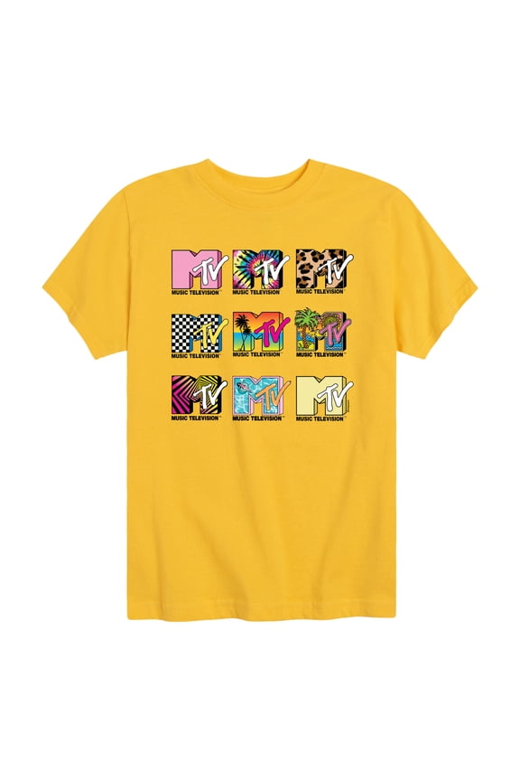Logo - MTV Top Logo Grid - Youth Boys Short Sleeve Graphic T-Shirt