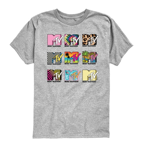 MTV Logo - MTV Top Logo Grid - Youth Boys Short Sleeve Graphic T-Shirt