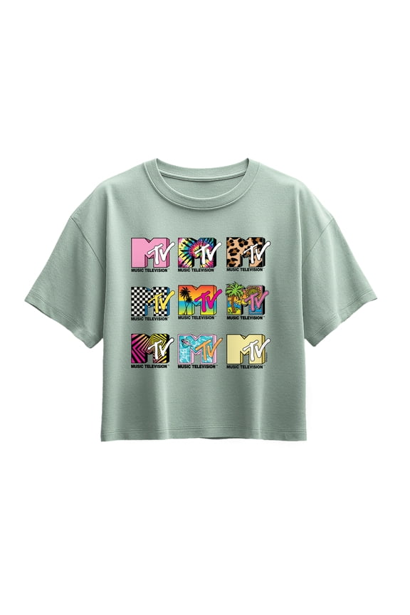 Logo - MTV Top Logo Grid - Youth Girls Boxy T-Shirt