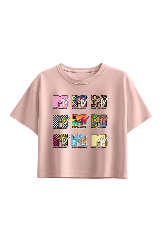 Logo - MTV Top Logo Grid - Youth Girls Boxy T-Shirt